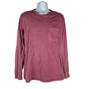 Goodfellow & Co Mens Long Sleeve Pocket Tee Standard Fit L Dusty Rose